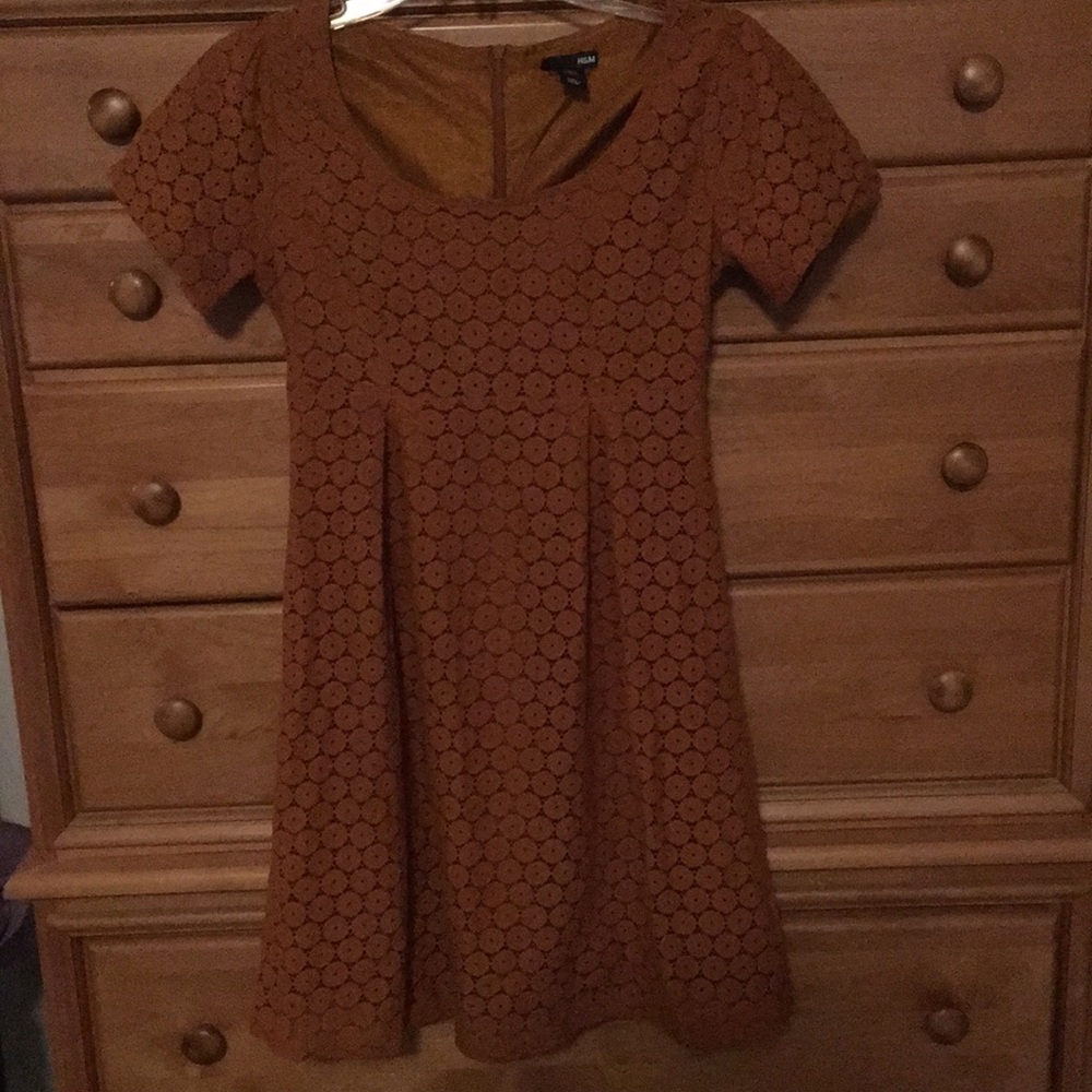 H&M rust color empire waist dress waist dress sz 4